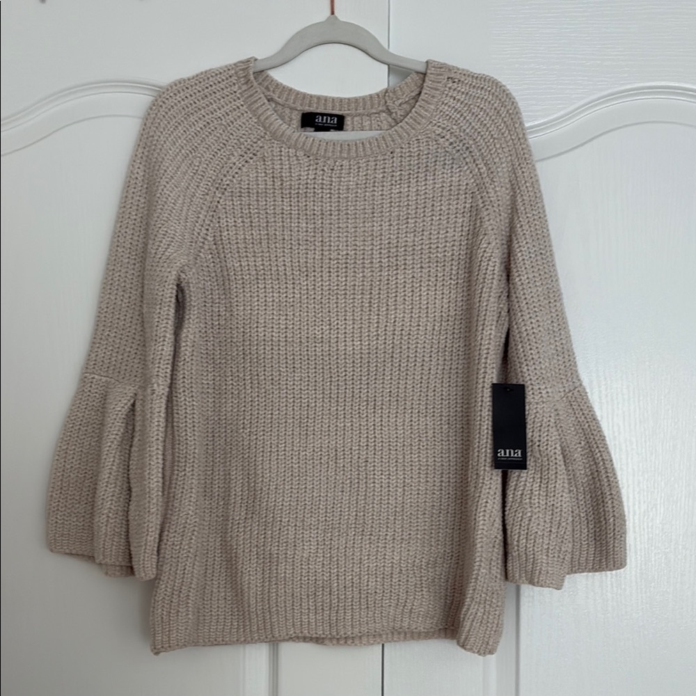 a.n.a Women's Chenille Beige Knit Sweater